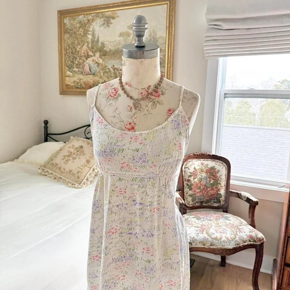 floral midi dress  90s simple pleasures floral midi dress size‎ large